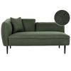 CHAISELONGUE Bouclé dunkelgrün linksseitig Chevannes - Schwarz/Grün, Textil (138/74/77cm) - Beliani