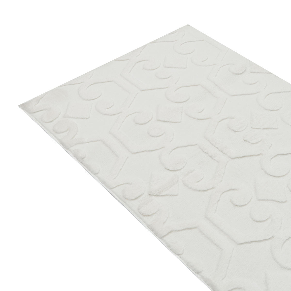 KOBEREC Krémově bílý 80/300 cm Gannett - bílá/krémová, textil (80/300cm) - Beliani