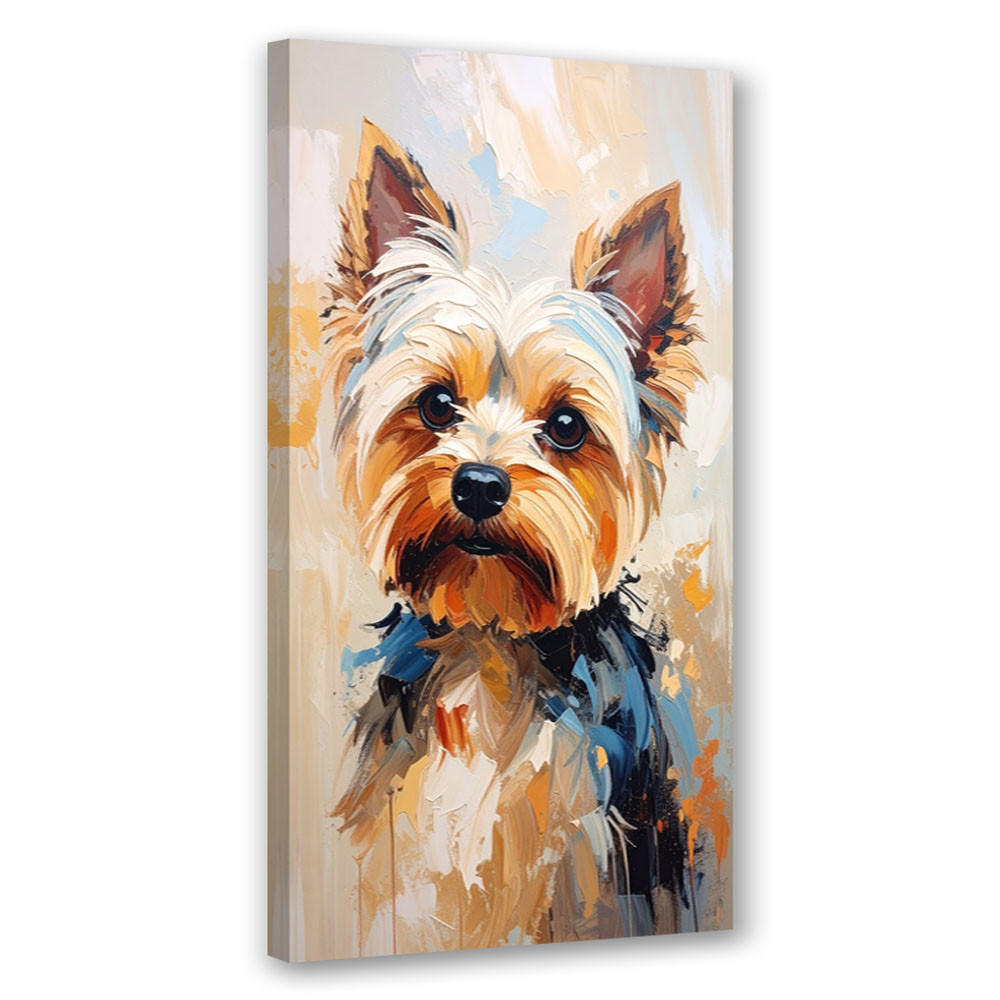 LEINWANDBILD Yorkshire Terrier Hund Tier 60x120cm - Beige, Textil (60/120cm) - Feeby