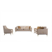 SITZGARNITUR Bologna Creme-Karamell Stellvariante:3+1+1 - Beige, Holz (229/82/92cm) - Villa Möbel