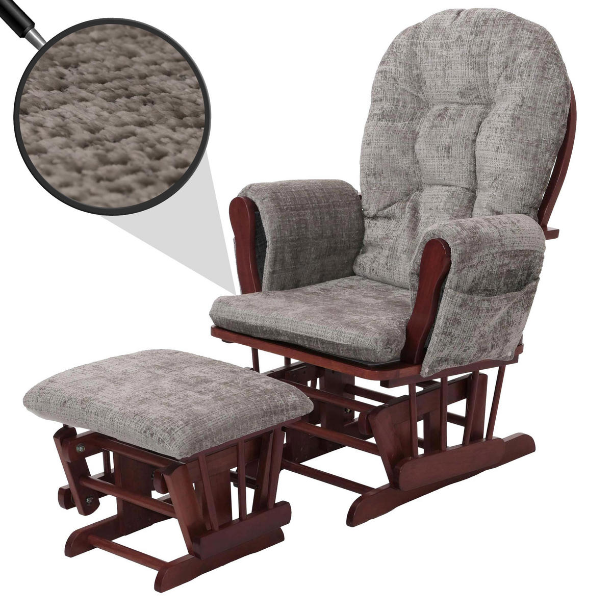 RELAXSESSEL Hellgrau, Braun - Hellgrau/Braun, Textil (75/100/71cm) - MCW