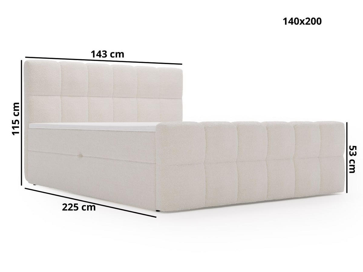 BOXBETT Alicante 140x200 Bouclé-Stoff Braun - Braun, Holz/Textil (140/200cm) - Graingold