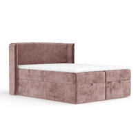BOXBETT Passion Rosa 180/200 cm mit Matratze und Topper - Pink/Schwarz, Holz/Holzwerkstoff (180/200cm) - Maison de Reve