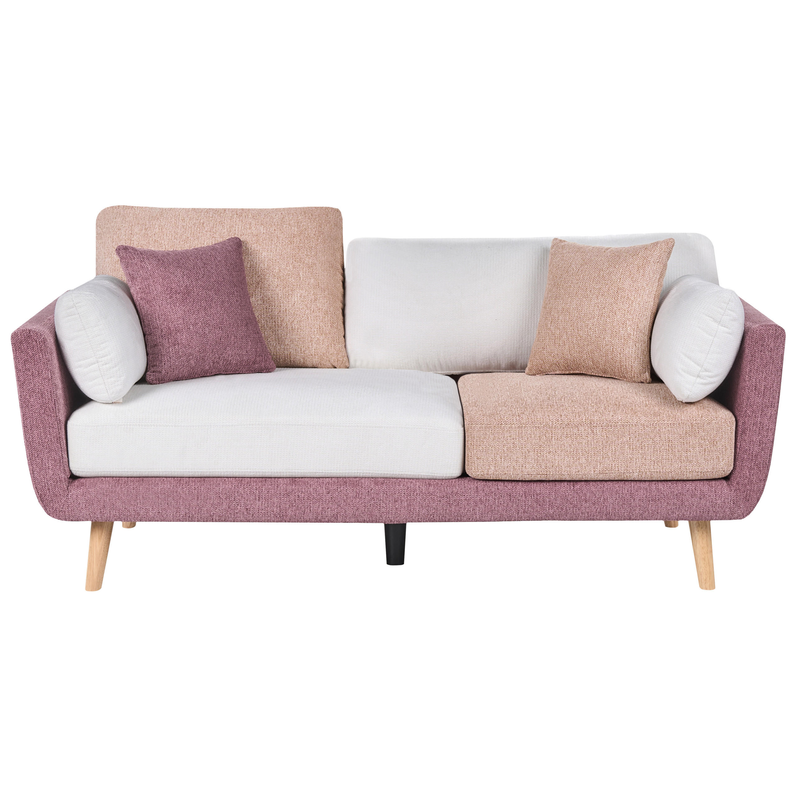 3-SITZER-SOFA Stoff Rosa Bolga - Pink, Textil (185/89/83cm) - Beliani