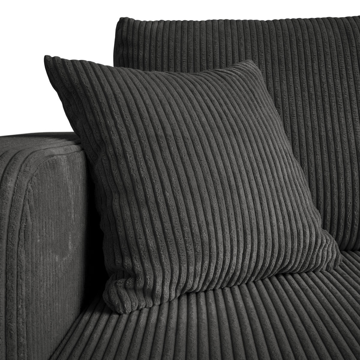 Ecksofa PRESTIGE U mit Schlaffunktion, Poso 34 - Dunkelgrau, Textil (317/83/143cm) - Lookway