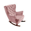 SCHAUKELSESSEL mit gepolstertem Sitz und Armlehnen, 102x81x95 cm, Pink_29838 - Altrosa/Braun, Holz/Textil (81/102/95cm) - DomoHome