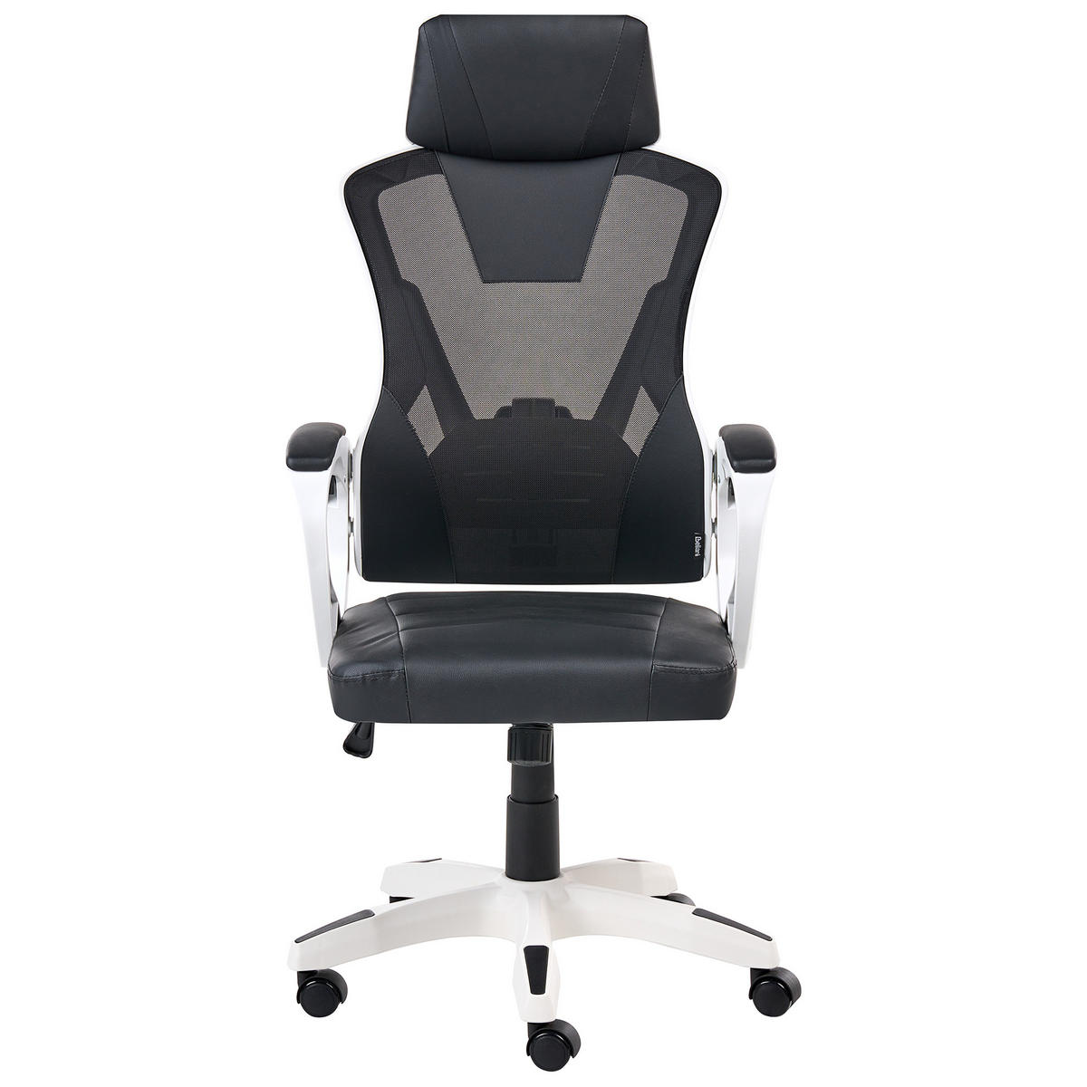 BÜROSTUHL Kunstleder Weiß Ignis - Schwarz, Kunststoff (60/112/60cm) - Beliani