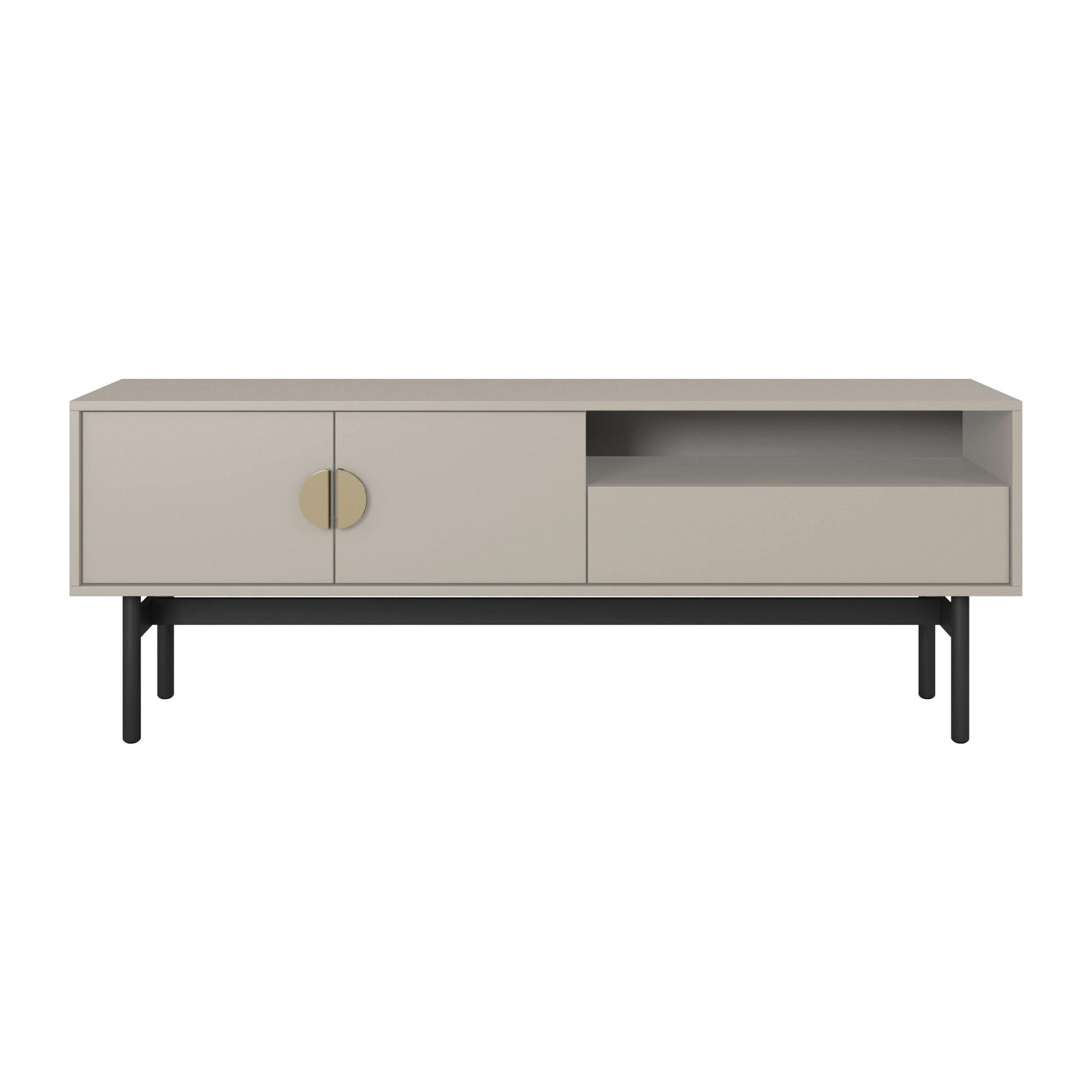 TV-STOLEK Stoon II Taupe 154 cm - černá/zlatá, kov/kompozitní dřevo (154/57/38cm) - Selsey