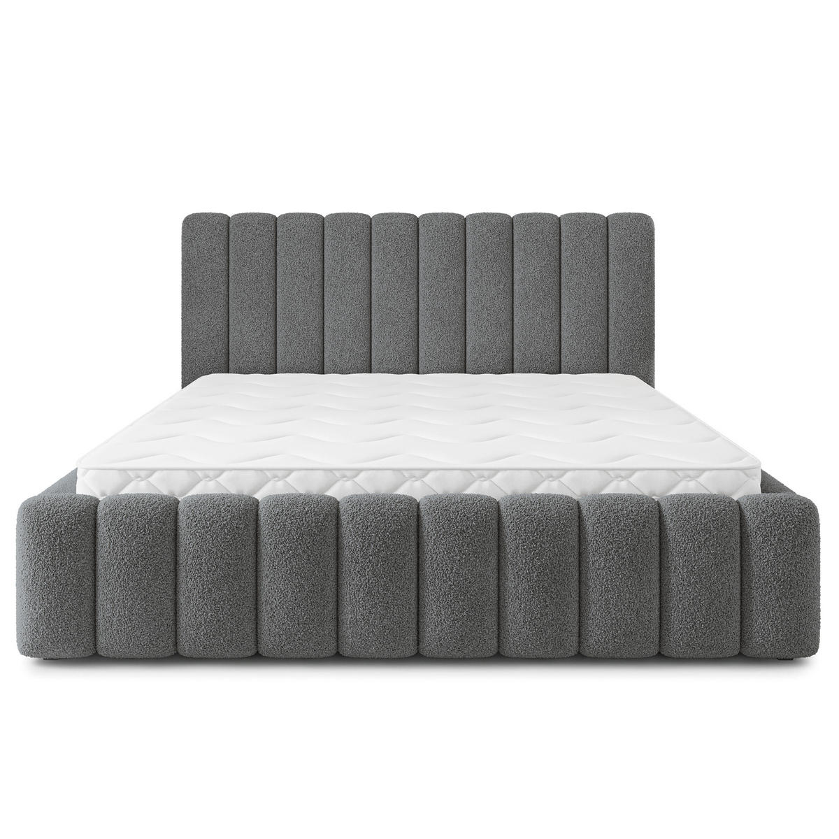 POLSTERBETT DINESE Q 120x200 cm mit Bettkästen - Grau - Grau, Holz (120/200cm) - MASSENO