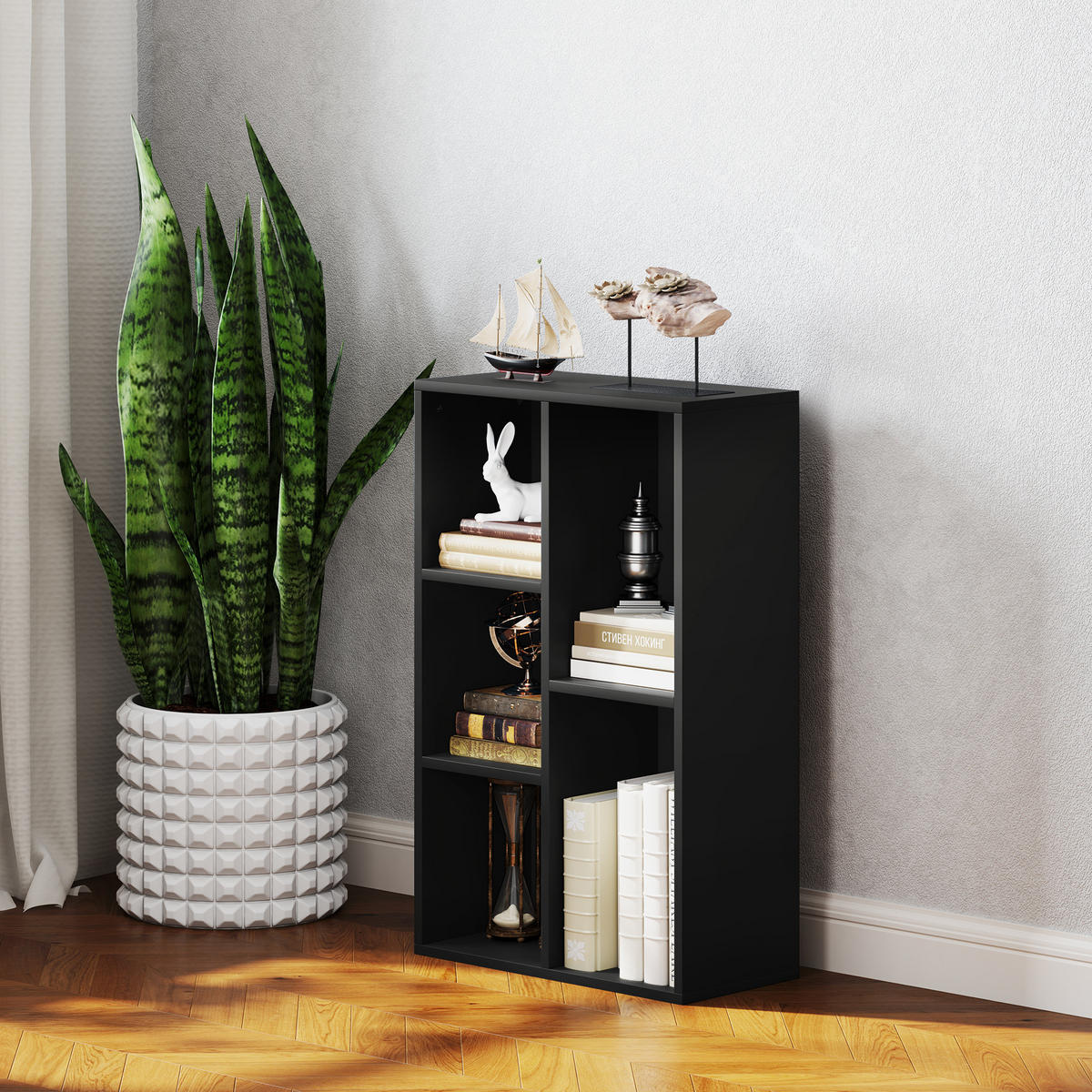 BÜCHERREGAL 50/24/80 cm schwarz - Brombeere, Karton (50/80/24cm)