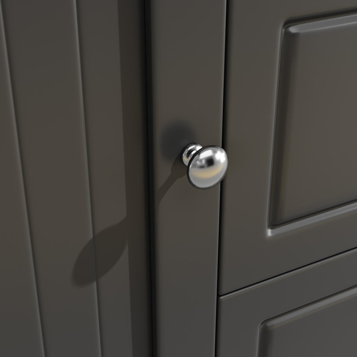 HOCHSCHRANK aus MDF in Holzoptik mit App-LED, 4 Türen und 3 Schubladen, 120/40/180 cm, Holzoptik，Schwarz - Schwarz, Holzwerkstoff (40/180/120cm) - Redom