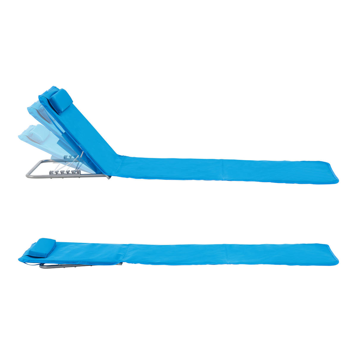 STRANDMATTEN-SET 2 TLG. Cellorigo - Blau, Textil/Metall (160/42/49cm) - [en.casa]