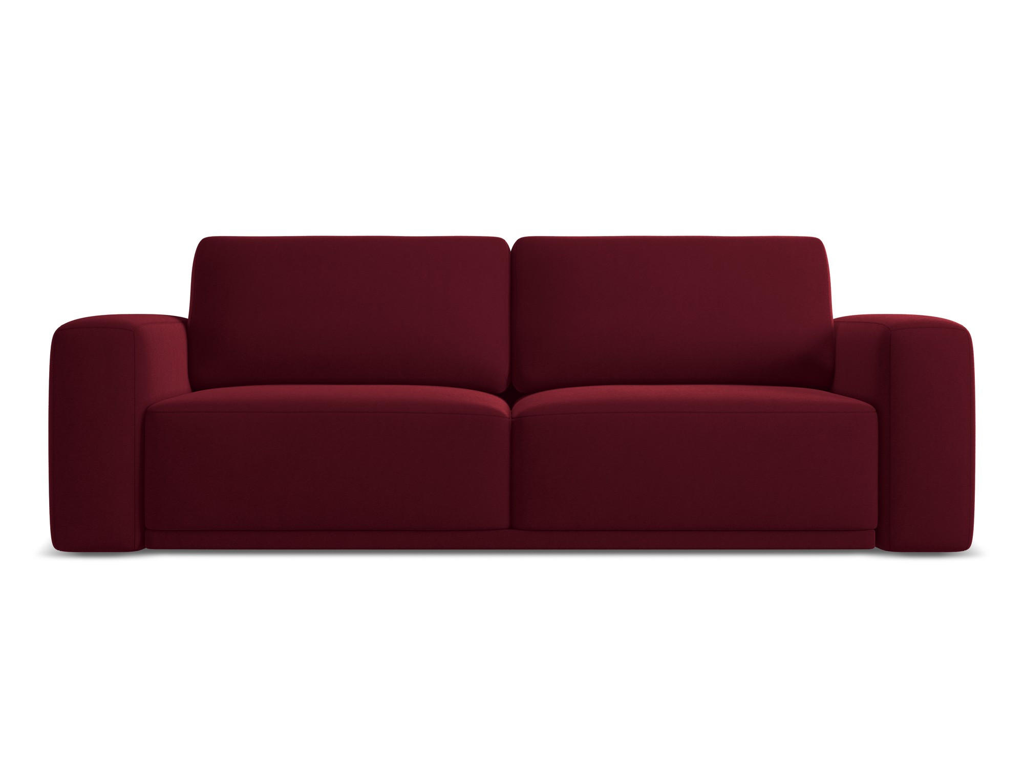 3-SITZER SOFA mit Schlaffunktion Samt Stoff Rot - Bordeaux/Rot, Kunststoff/Textil (242/91/100cm) - Makamii