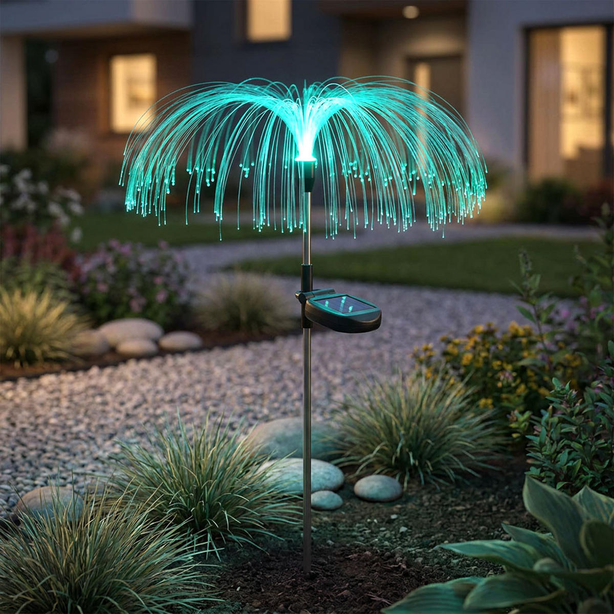 SOLARLEUCHTE, Stecklampe LED, Edelstahl, RGB 2er Set - Schwarz, Metall (26/26/60cm)