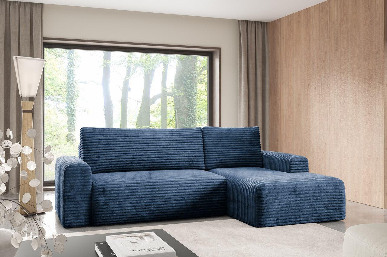 Thumbnail - Furnisell Ecksofa, Dunkelblau, Textil, 4-Sitzer, seitenverkehrt montierbar, 268x163 cm, Wohnzimmer, Sofas & Couches, Woh...
