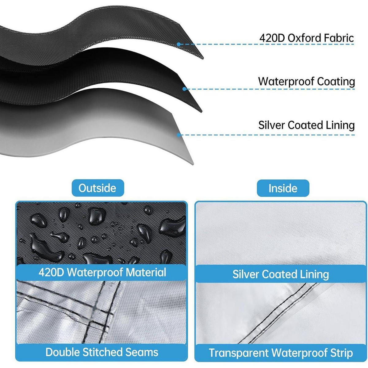 MASSAGESESSELBEZUG wasserdicht 140 x 60 x 145 cm - Schwarz, Textil (100.1/139.7/160cm)