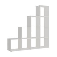 TREPPENREGAL Aramis Weiß 138 x 143 cm 10 Fächer - Weiß, Holzwerkstoff (138/143/29cm) - Vicco