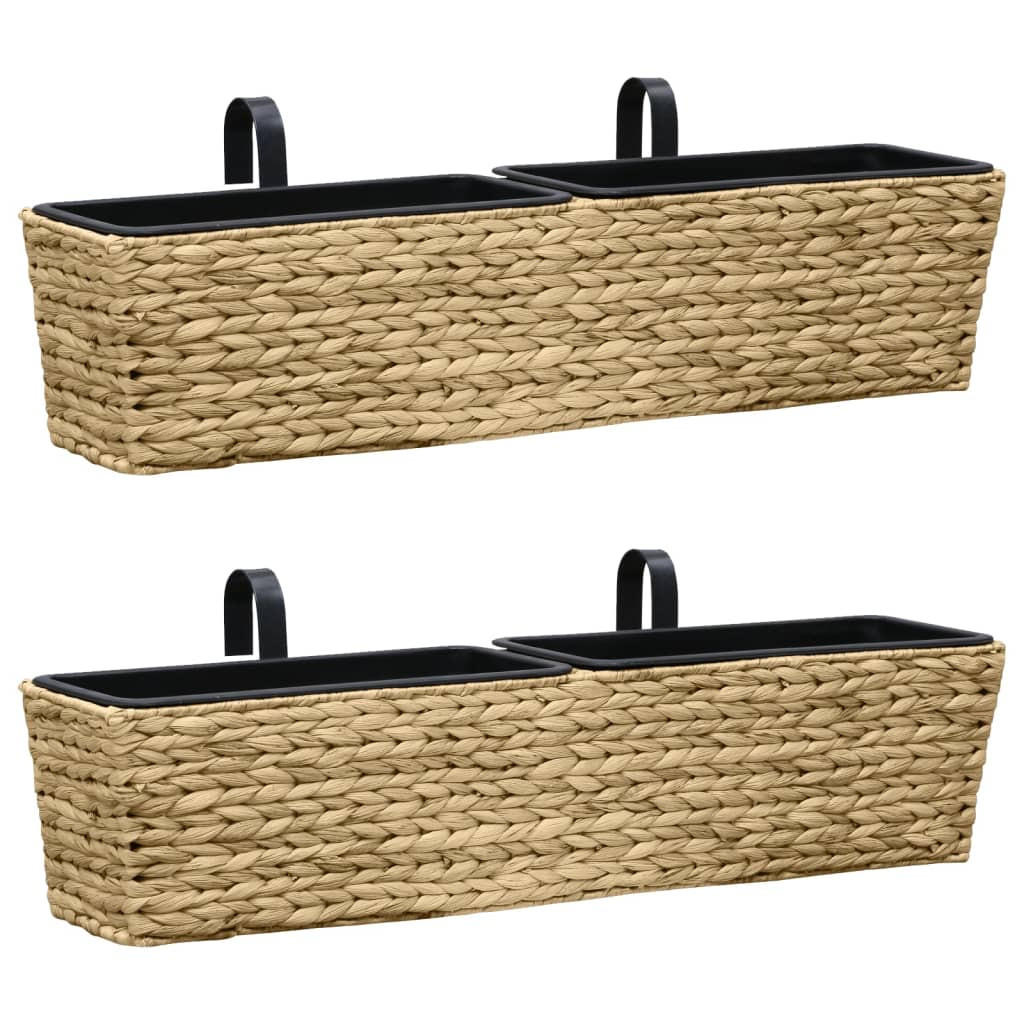 BLUMENKASTEN 2er set Wasserhyazinthe - Braun, Naturmaterialen (80/18/20cm) - vidaXL