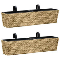BLUMENKASTEN 2er set Wasserhyazinthe - Braun, Naturmaterialen (80/18/20cm) - vidaXL