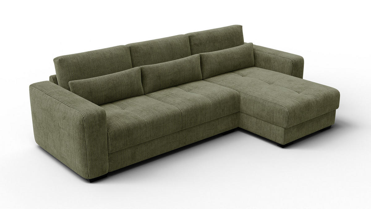 ECKSOFA OLI 4-Sitzer rechts, olivgrün - Olivgrün, Holz/Textil (295/172cm) - Courtois Laville
