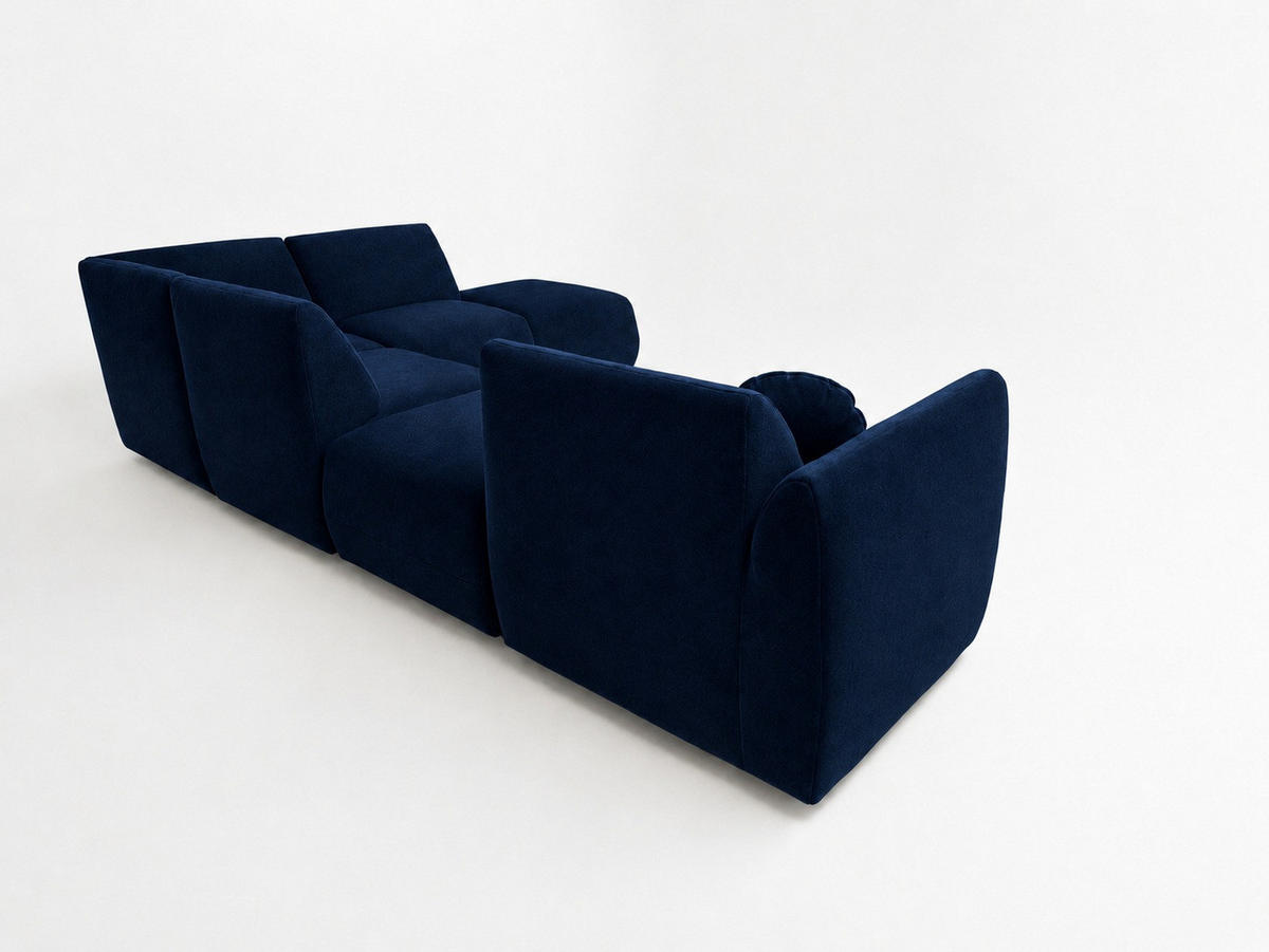 ECKSOFA Cordoba Modulares Links Dunkelblau - Dunkelblau, Textil (352/244cm) - KS Home Concept
