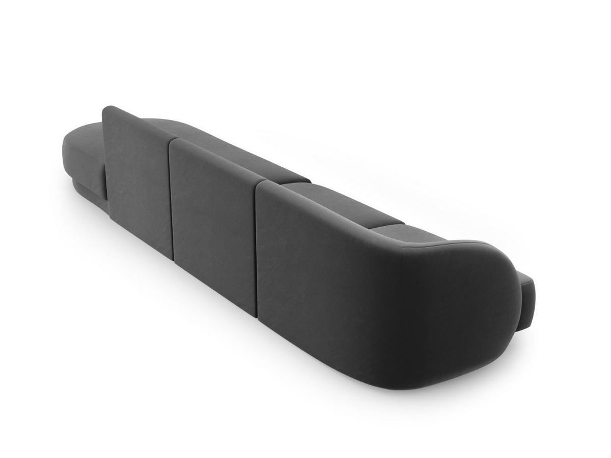 RECHTES-SOFA Miley aus Samt grau 4 Sitzplätze - Grau, Textil (90/70/323cm) - Micadoni