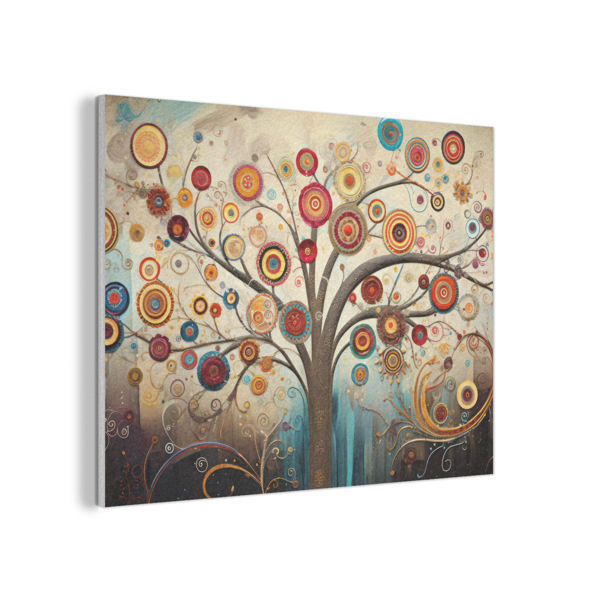 AKUSTIKPANEEL Baum - Baum des Lebens - Farbe 100x70 cm - Braun, Textil (100/0.9/70cm) - MuchoWow