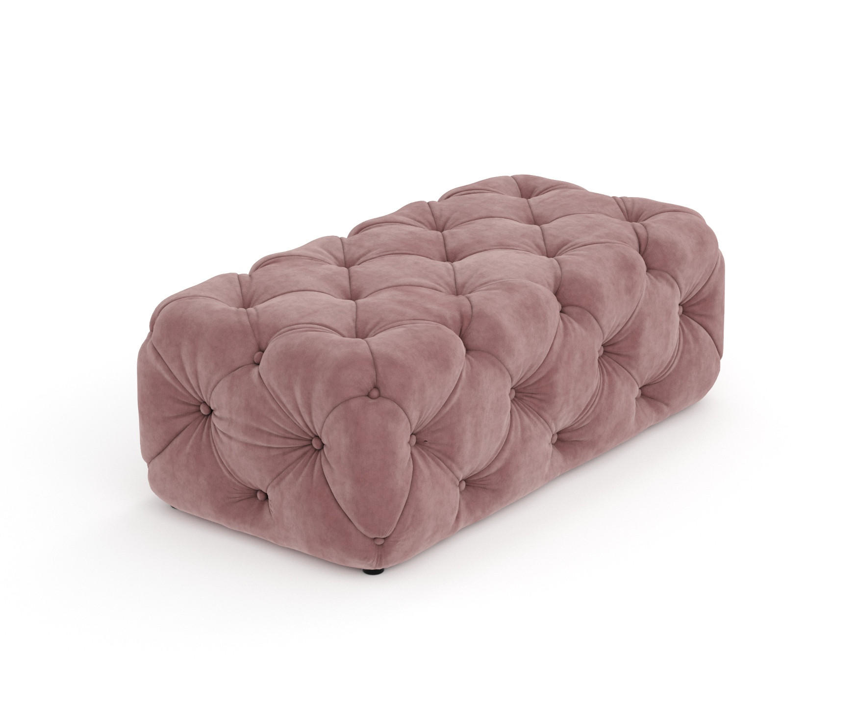 Thumbnail - Maison de Reve Pouf, Rosa, Textil, 2-Sitzer, Füllung: Schaumstoff, Rechteckig, Rundrohr, 130x39x65 cm, Oeko-Tex® Standar...