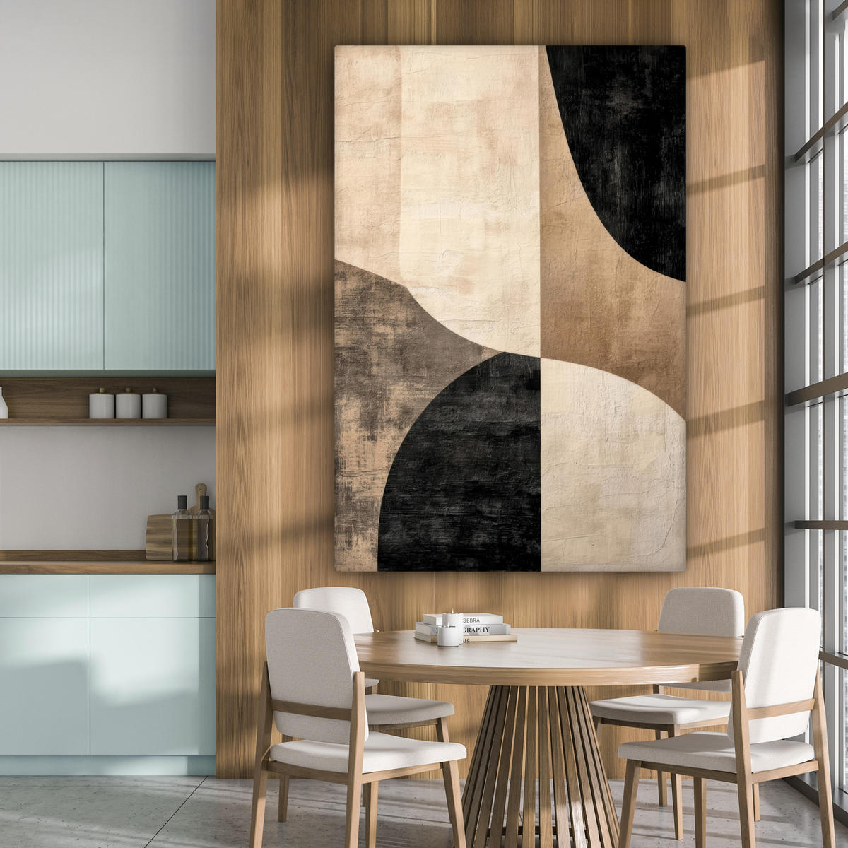 SLIKA NA PLATNU Apstraktne površine 90x140 cm - bež, tekstil (90/140cm) - MuchoWow