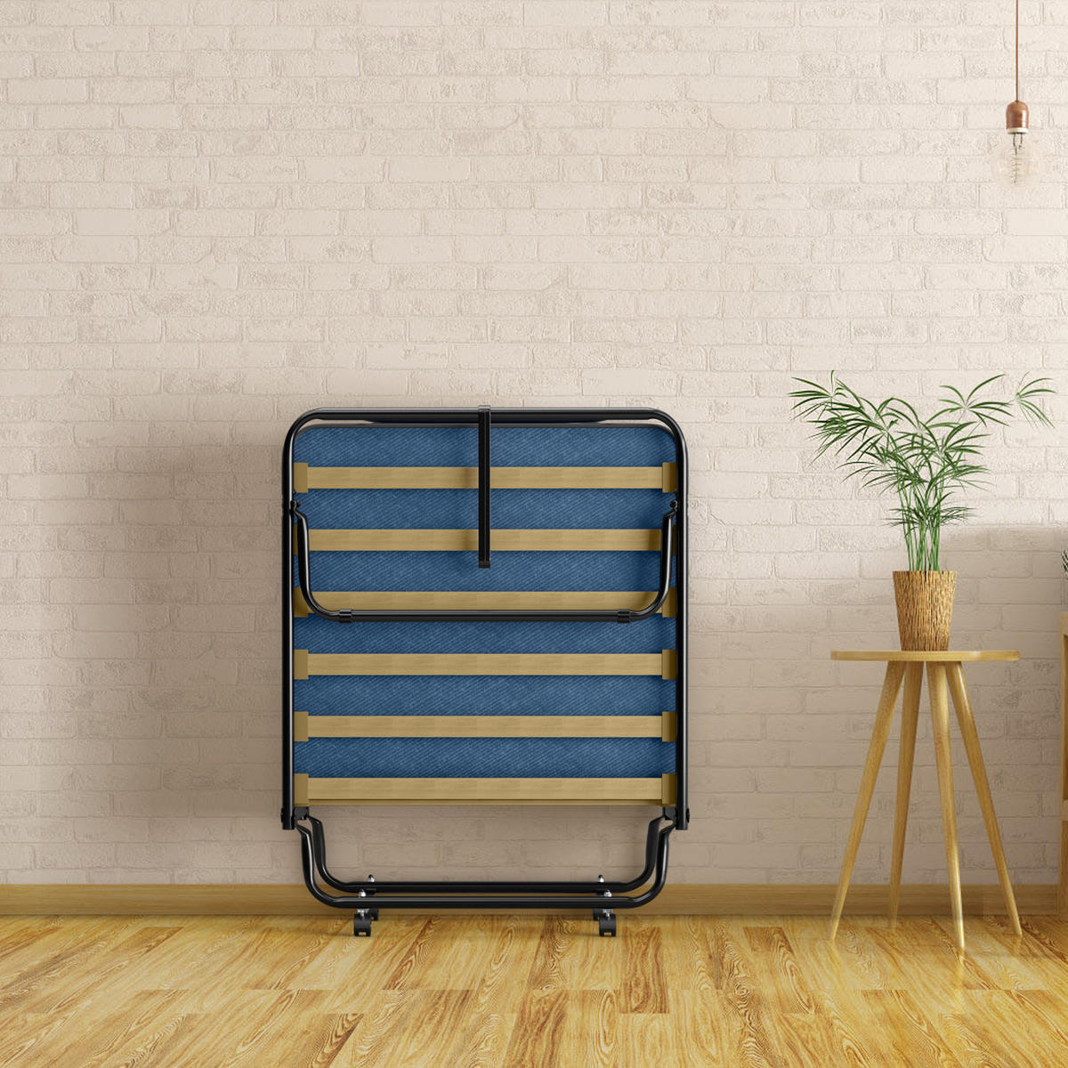 GASTEBETT Blau - Blau, Metall - COSTWAY