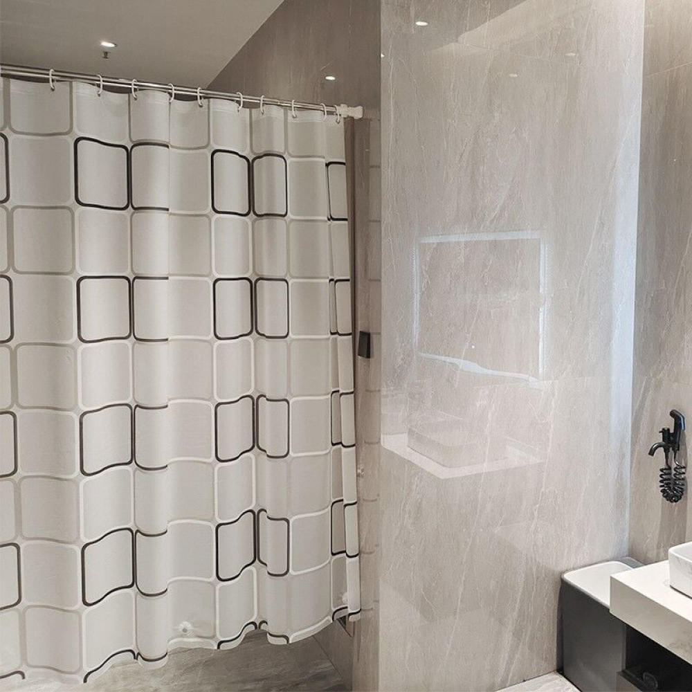DUSCHVORHANG Polyester schimmelresistent wasserdicht waschbar antibakteriell schnell trocknend für Badewannen und Badezimmer - Weiß, Kunststoff (180/180cm) - MCBOSON