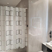 DUSCHVORHANG Polyester schimmelresistent wasserdicht waschbar antibakteriell schnell trocknend für Badewannen und Badezimmer - Weiß, Kunststoff (180/180cm) - MCBOSON