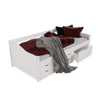KINDER-FUNKTIONSBETT Nalu mit Matratze weiß 90x200 cm - Weiß, Holz (90/200cm) - Juskys