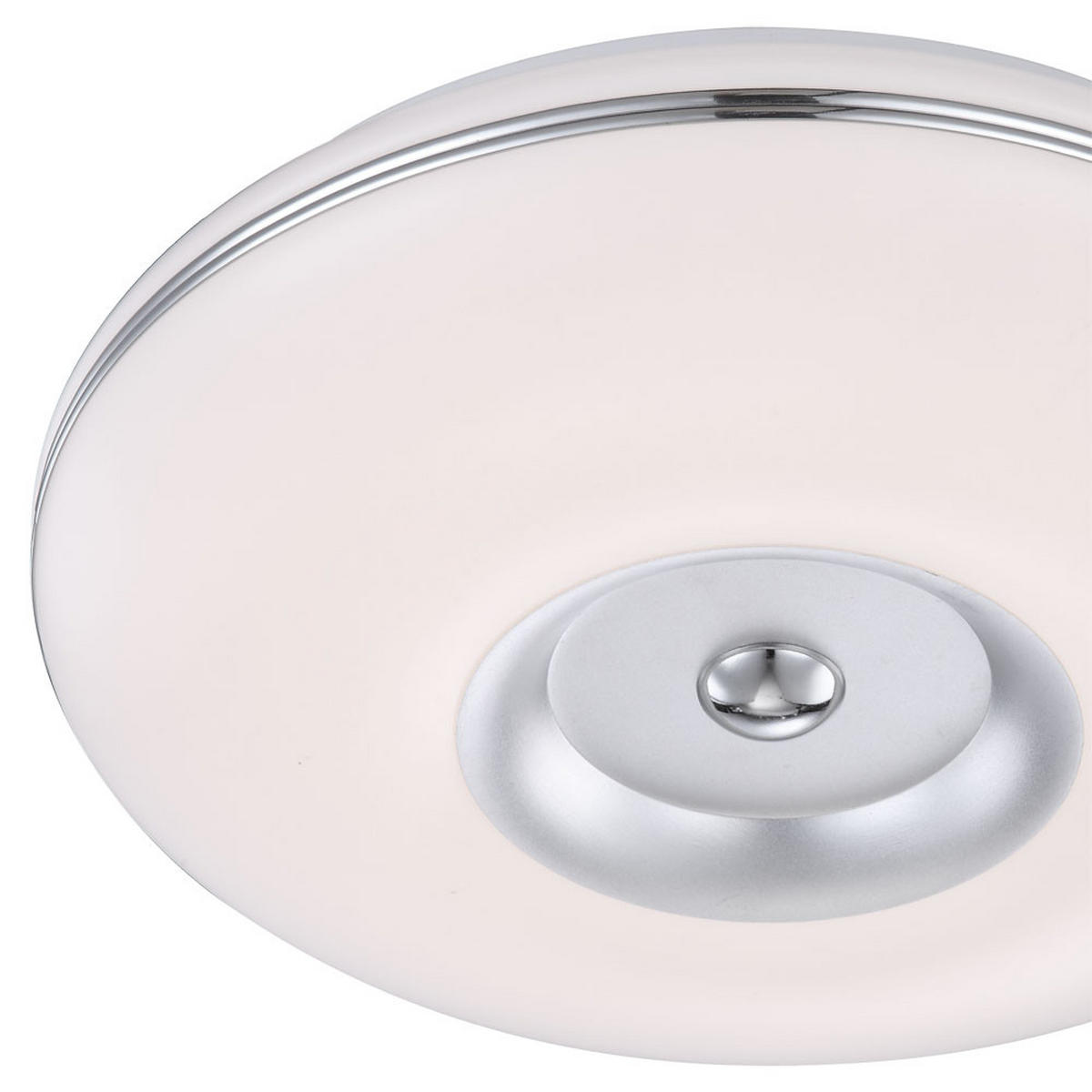 LED DECKENLEUCHTE BOMBA Aluminium Nickel-matt Weiß - Weiß, Metall (40/40/9.5cm) - Globo Lighting