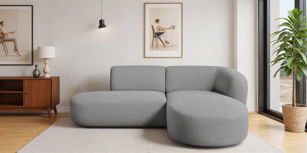 ECKSOFA Babette - Grün, Holzwerkstoff/Textil (242/188cm) - Fun Möbel