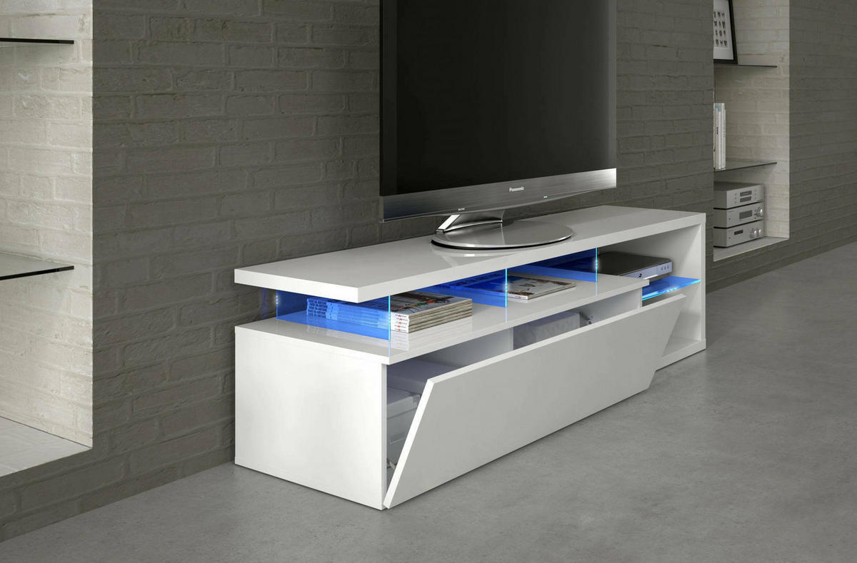 FERNSEHSCHRANK Glänzendes Weiß 41/150/50 cm - Weiß, Holzwerkstoff (150/50/41cm) - DMORA