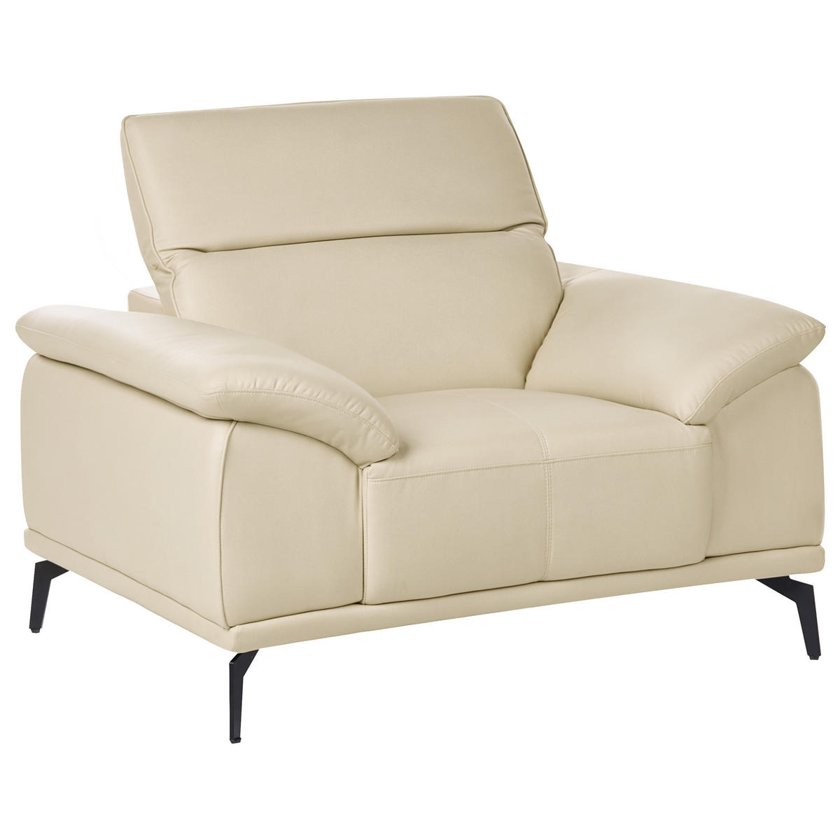 SESSEL Stoff Beige Vejen - Beige/Schwarz, Textil (112/91/92cm) - Beliani