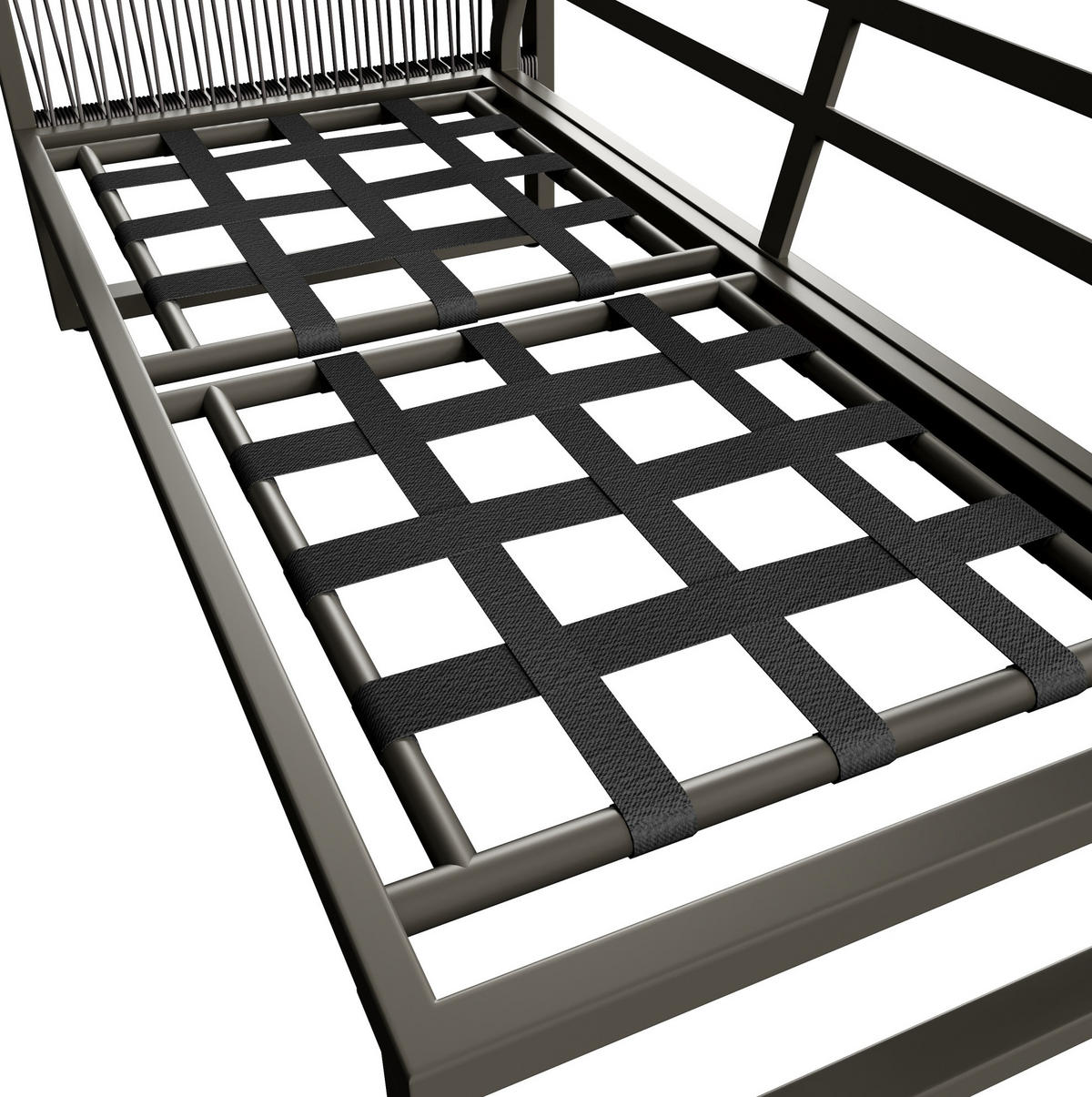 GARTENMÖBEL 123x68x86cm grau aus Metall und mit verstellbaren Füßen - Grau, Metall - Modfu