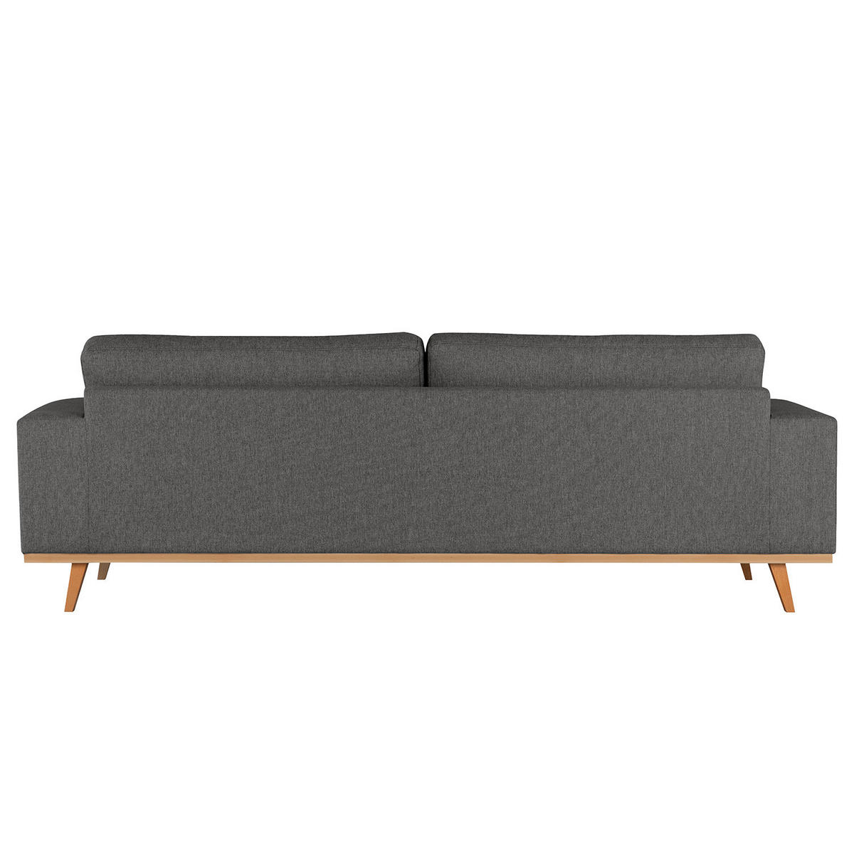 3-SITZER SOFA - Dunkelgrau/Buchefarben, Textil (237/81/88cm) - home24