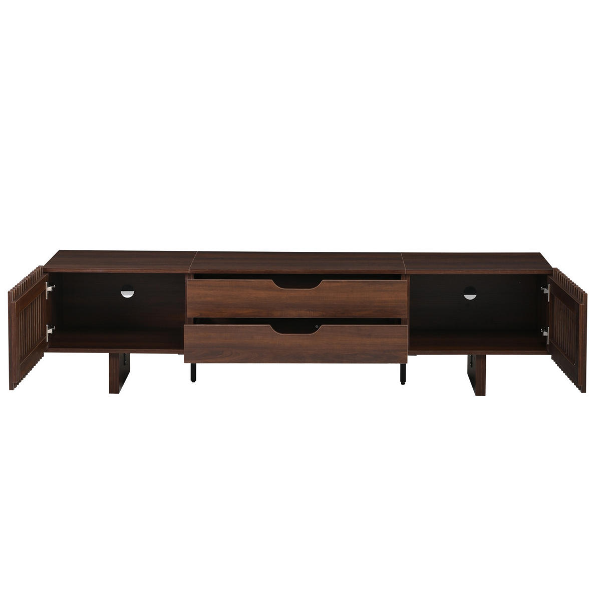 TV-SCHRANK 180/40/45 cm dunkel walnuss aus MDF mit 2 Schubladen - Braun, Holzwerkstoff (180/45/40cm) - OKWISH
