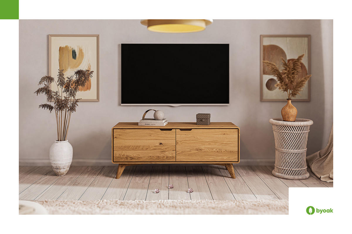 GREG HIFI-SCHRANK Wildeiche - Wildeiche, Holz (120/48/40cm) - byoak