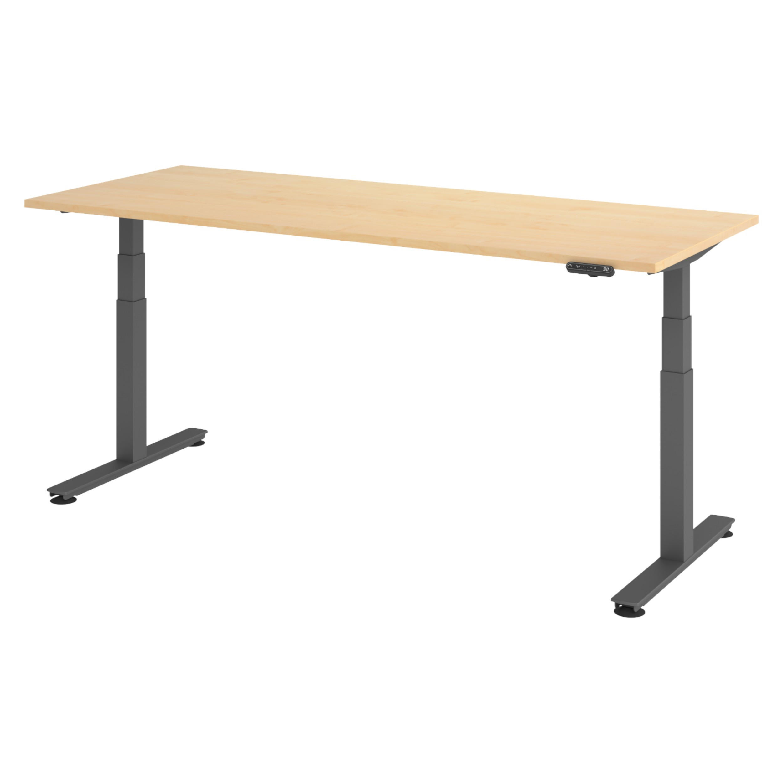 bümö Schreibtisch Ahorn, Graphit 200x74x80 cm