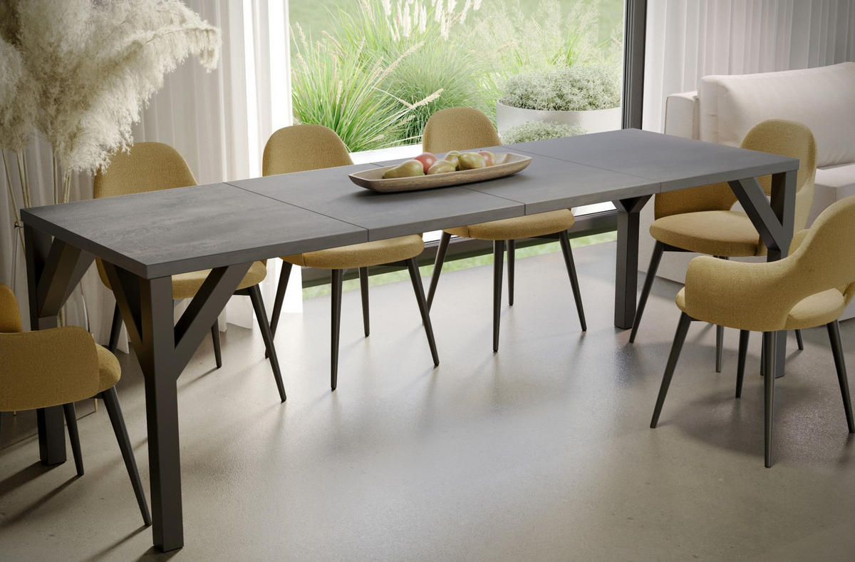 ESSTISCH Baltika ausziehbar bis 240 cm - Graphitfarben, Holzwerkstoff (130/90/75cm) - Endo-Moebel