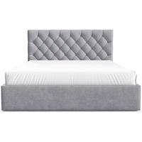 POLSTERBETT Aurevia Hellgrau Samtbezug 180x200 cm - Hellgrau, Textil (180/200cm) - Selsey
