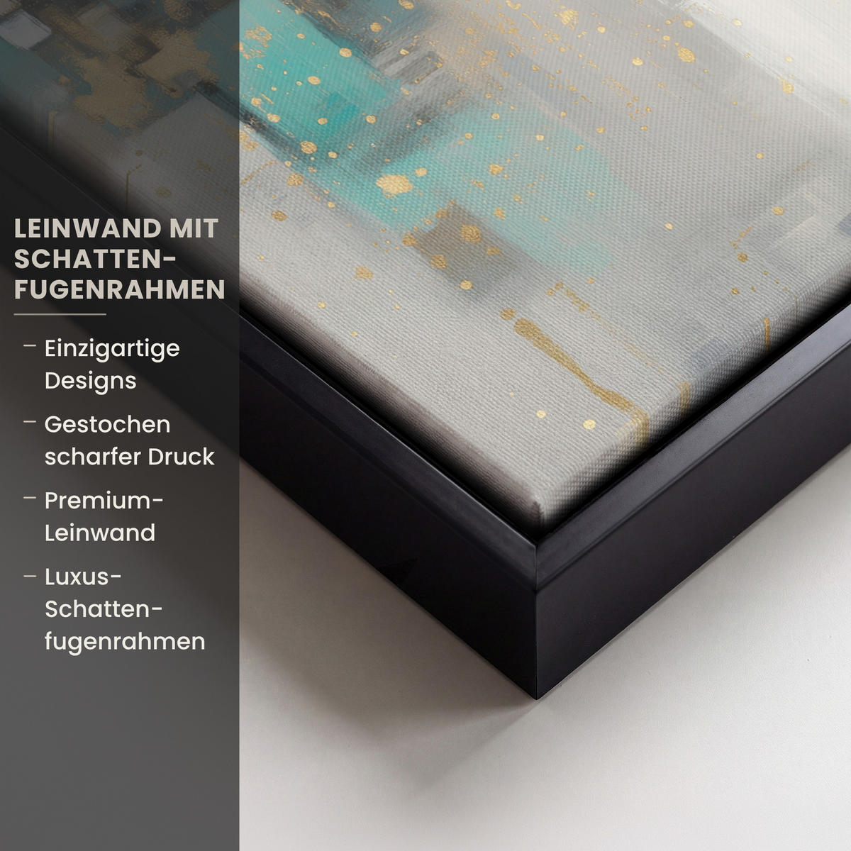 LEINWAND Bilder mit Rahmen - Abstrakt - Blöcke - Gold - Skyline - 30x40 - Beige, Textil (30/40cm) - MuchoWow
