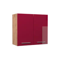 VÄGGSKÅP Fame-Line, Bordeaux högblank/Goldkraft ek, 80 cm - Bordeaux/Honungsek, Träbaserade material (80/72/34.1cm) - Vicco