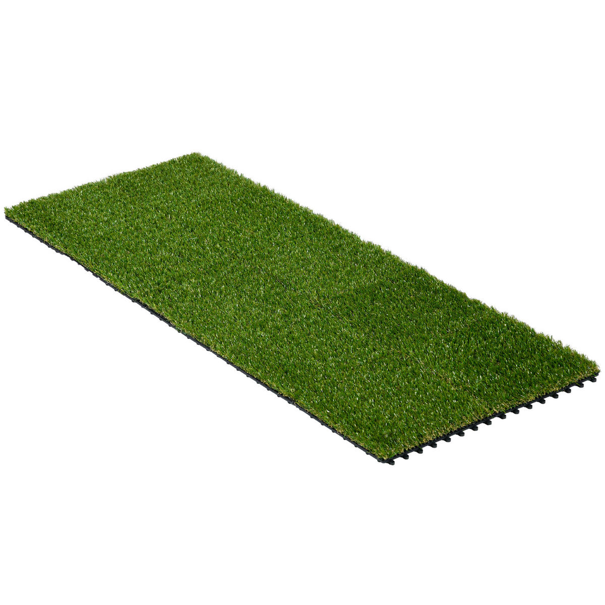 KUNSTRASEN DE-10322 10er Set mit Drainagefunktion Grün - Dunkelgrün, Kunststoff (30/30/3.5cm) - ComfortXL