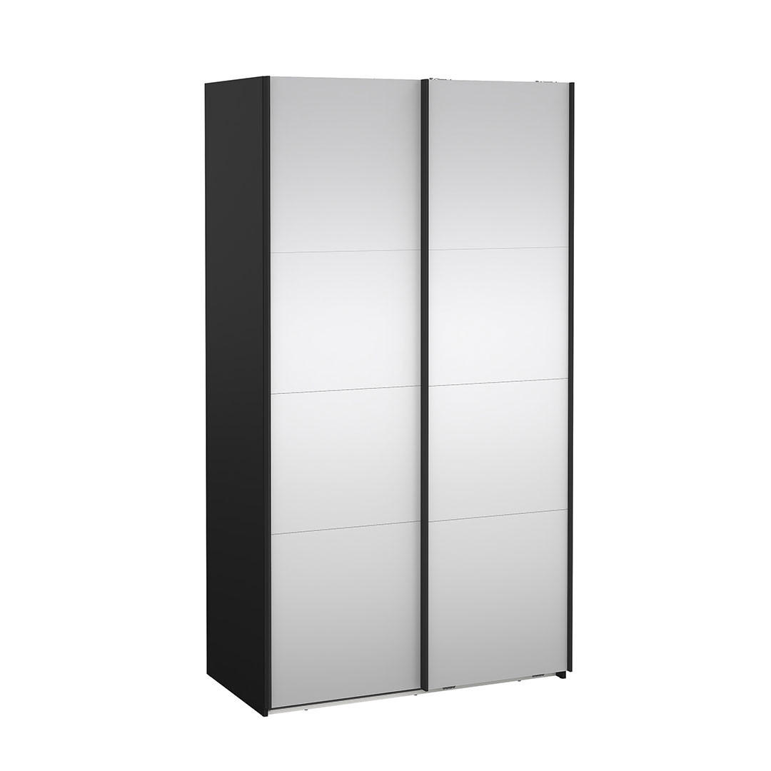 SCHIEBETÜRENSCHRANK, Catania, Schwarz, Holzwerkstoff, 119 x 67 x 221 cm - Schwarz, Holzwerkstoff (119/221/67cm) - ebuy24