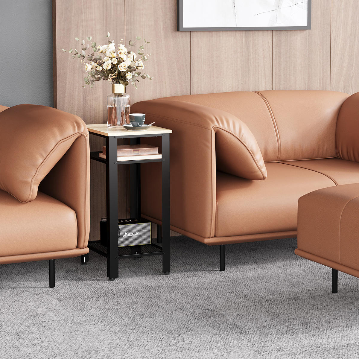 BEISTELLTISCH Beige 1 Stück - Beige, Metall (45/35/75cm) - GiPP