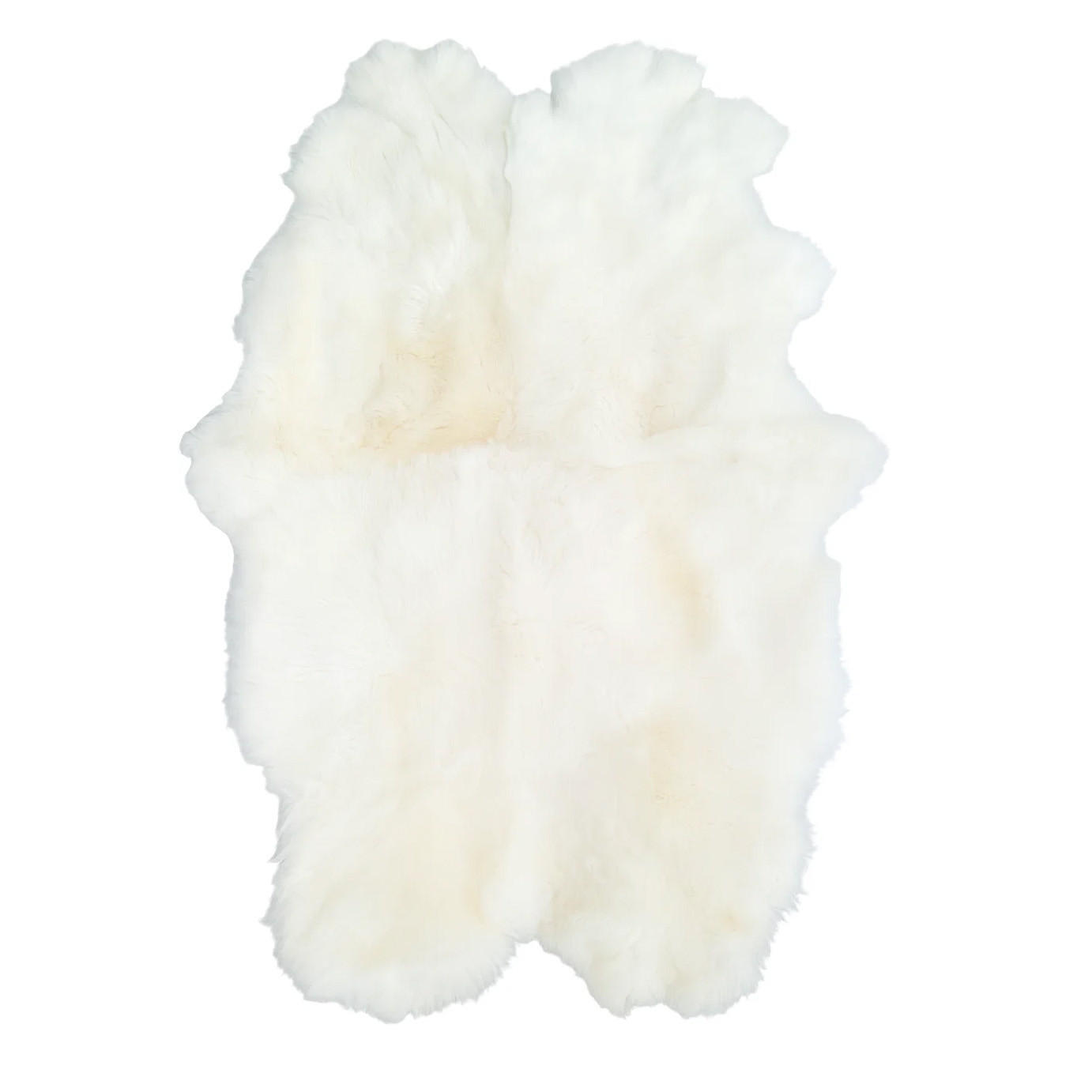 SCHAFFELL Teppich Läufer Naturweiß ca. 180x110 cm vernäht - Weiß, Fell (110/180cm) - Provellus